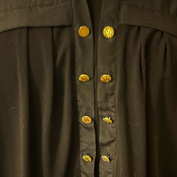 Anne Klein Blouse Pullover Double Front Buttons Size No Tag Gold Buttons - Picture 3 of 5